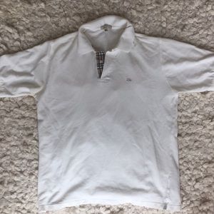 White Burberry polo, size medium